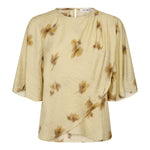 MylaCC Flower Drape SS Blouse - PaleYellow - Co'couture