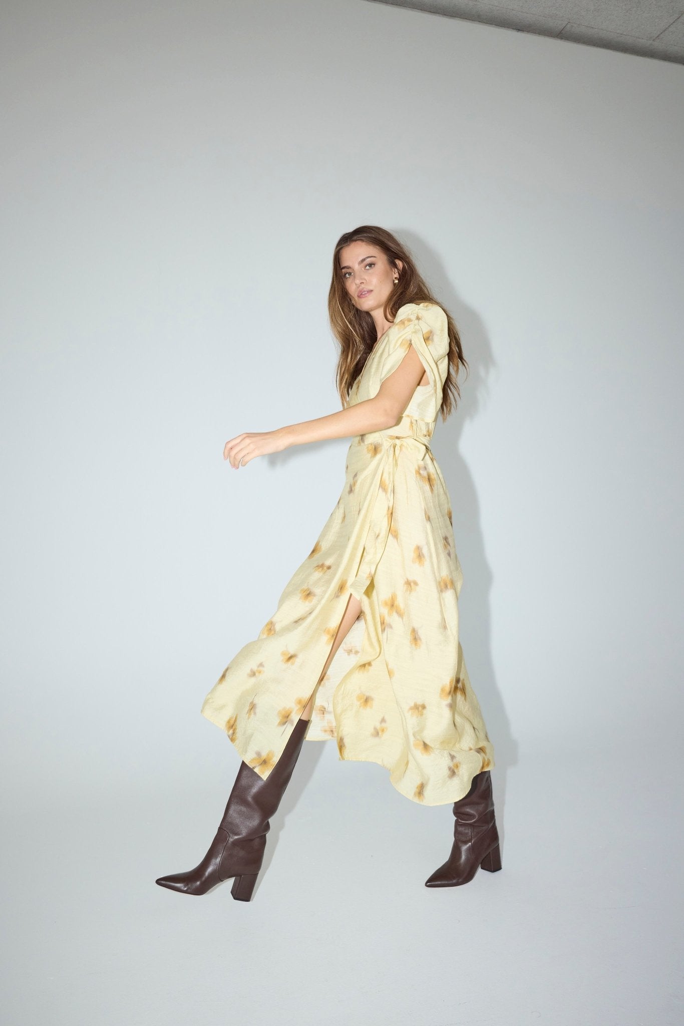 MylaCC Flower Wrap Dress - PaleYellow - Co'couture