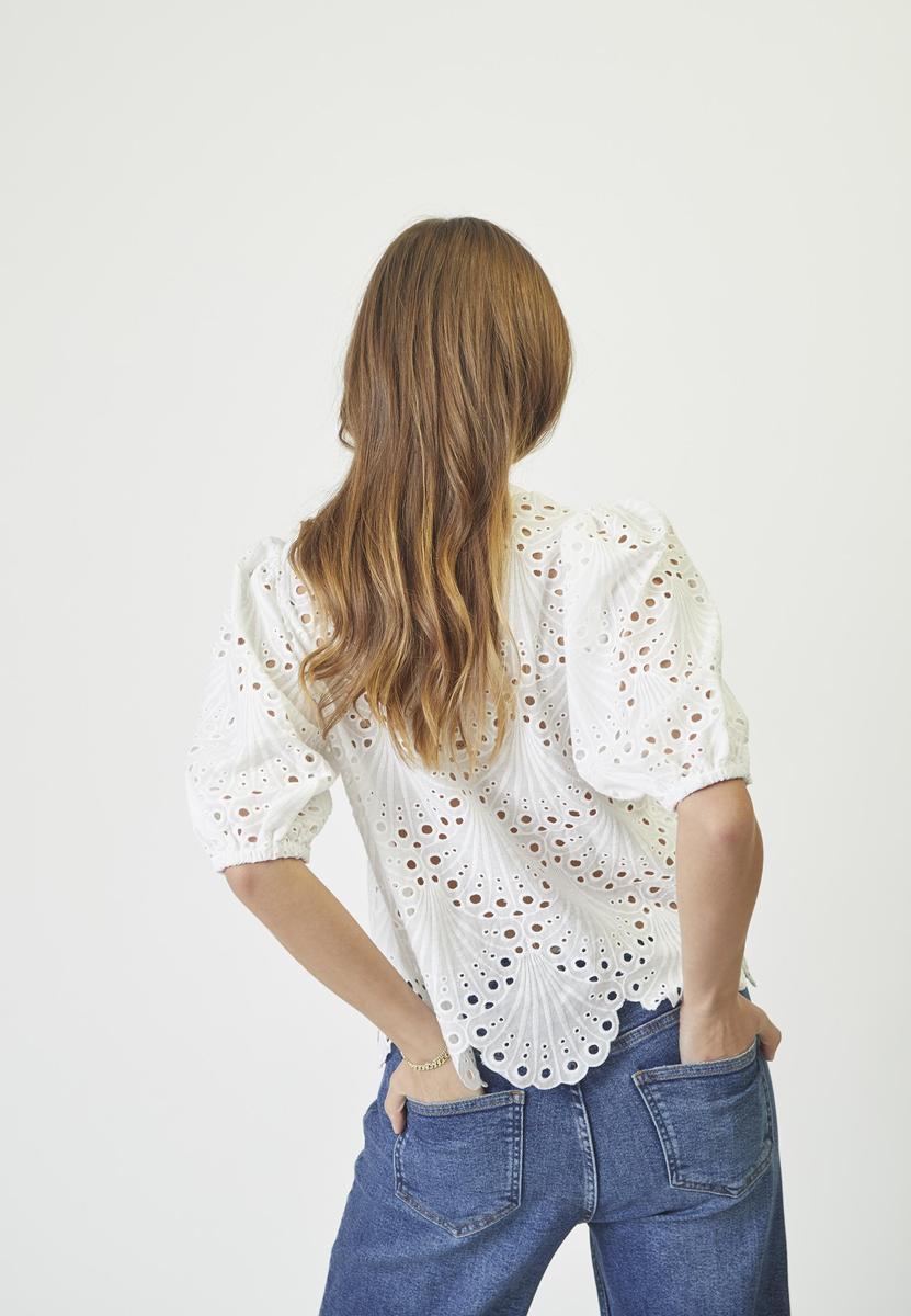 NayaCC Anglaise SS Shirt - White - Co'couture