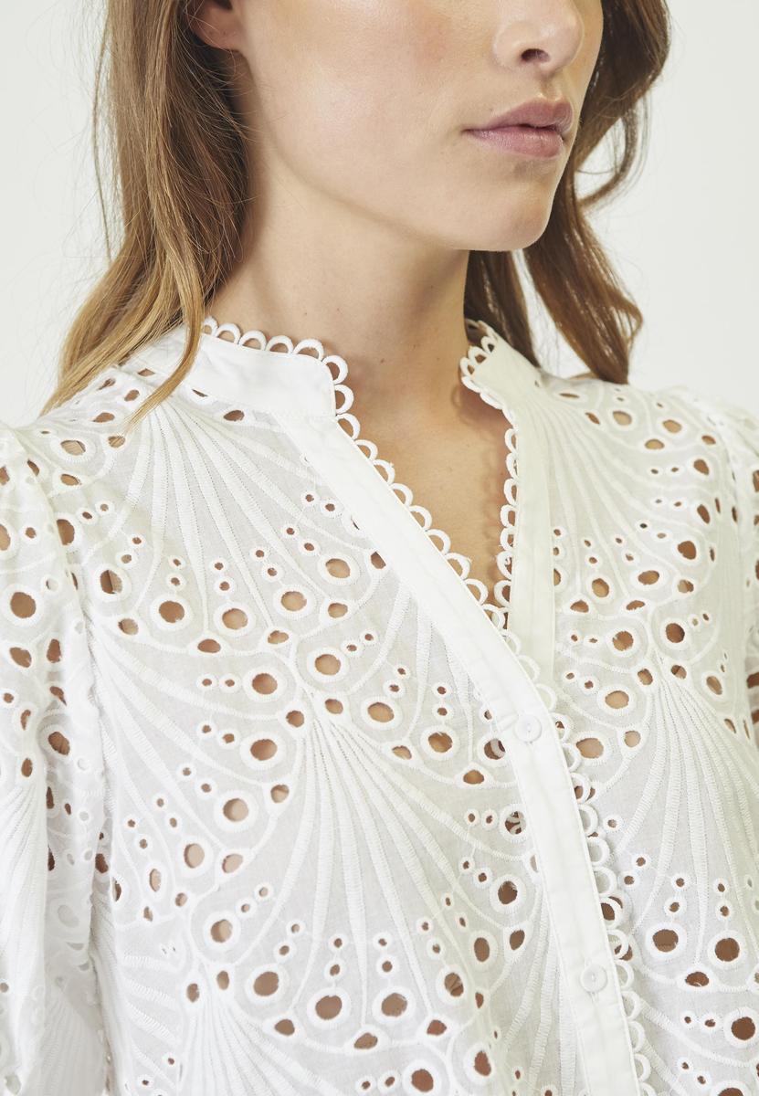 NayaCC Anglaise SS Shirt - White - Co'couture