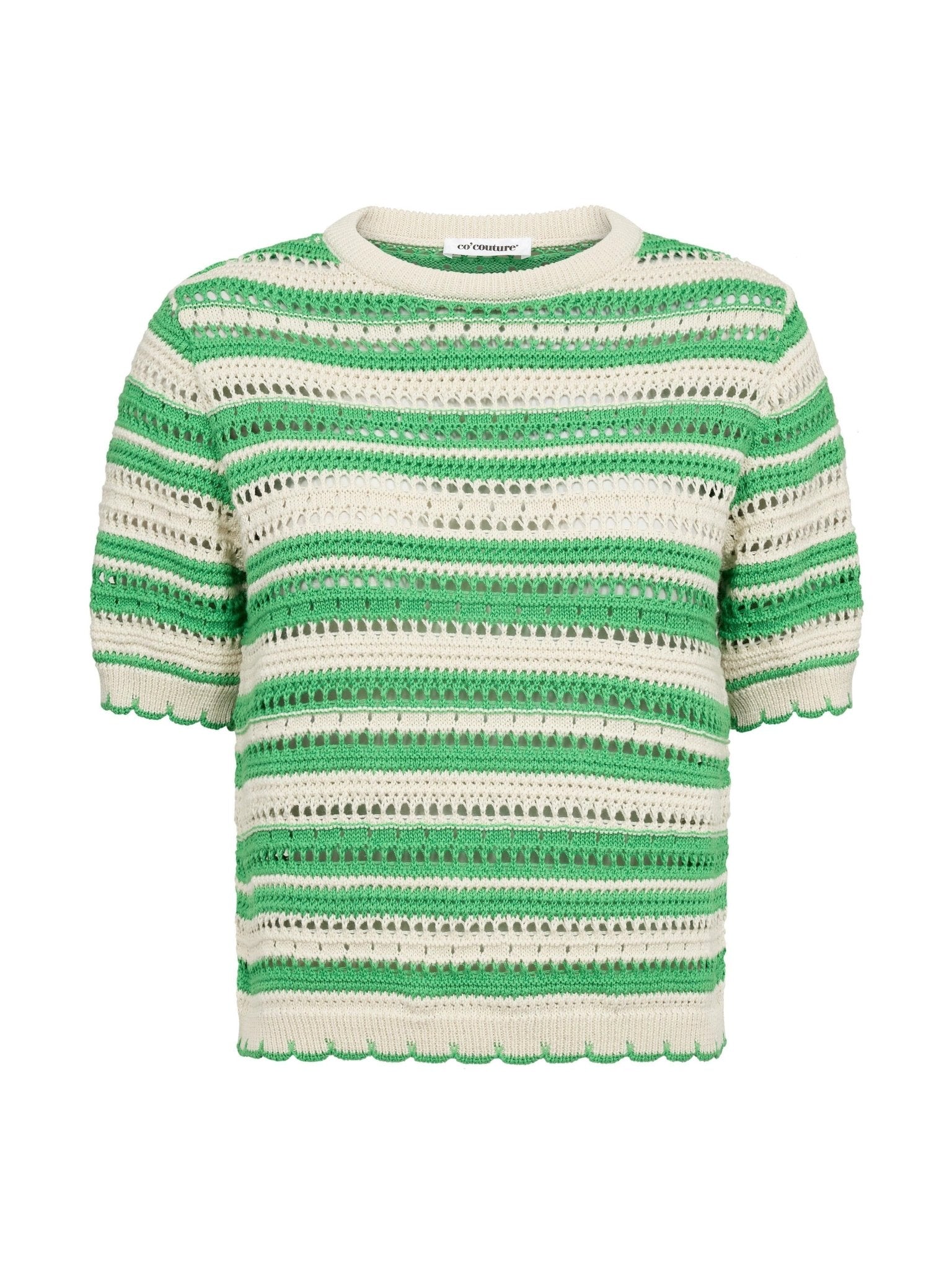 OdetteCC Stripe SS O - Knit - Green - Co'couture