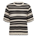 OdetteCC Stripe SS O - Knit - OffWhite - Black - Co'couture