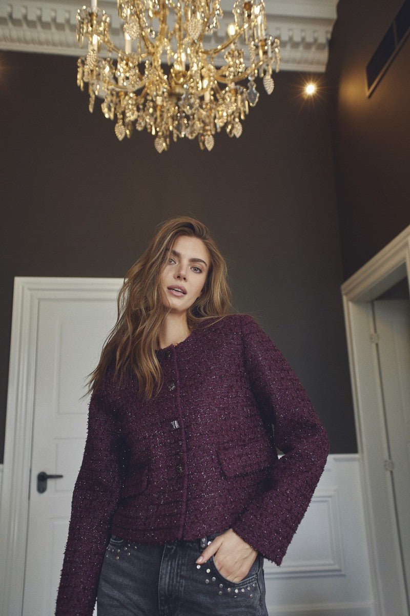 PeachCC Boucle Jacket - Plum - Co'couture