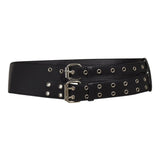 PhoebeCC Eyelet Double Belt - Black - Co'couture