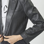 PhoebeCC Leather Crop Blazer - Black - Co'couture