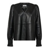PhoebeCC Leather V - Blouse - Black - Co'couture
