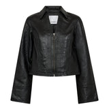 PhoebeCC Leather Zip V - Shirt - Black - Co'couture