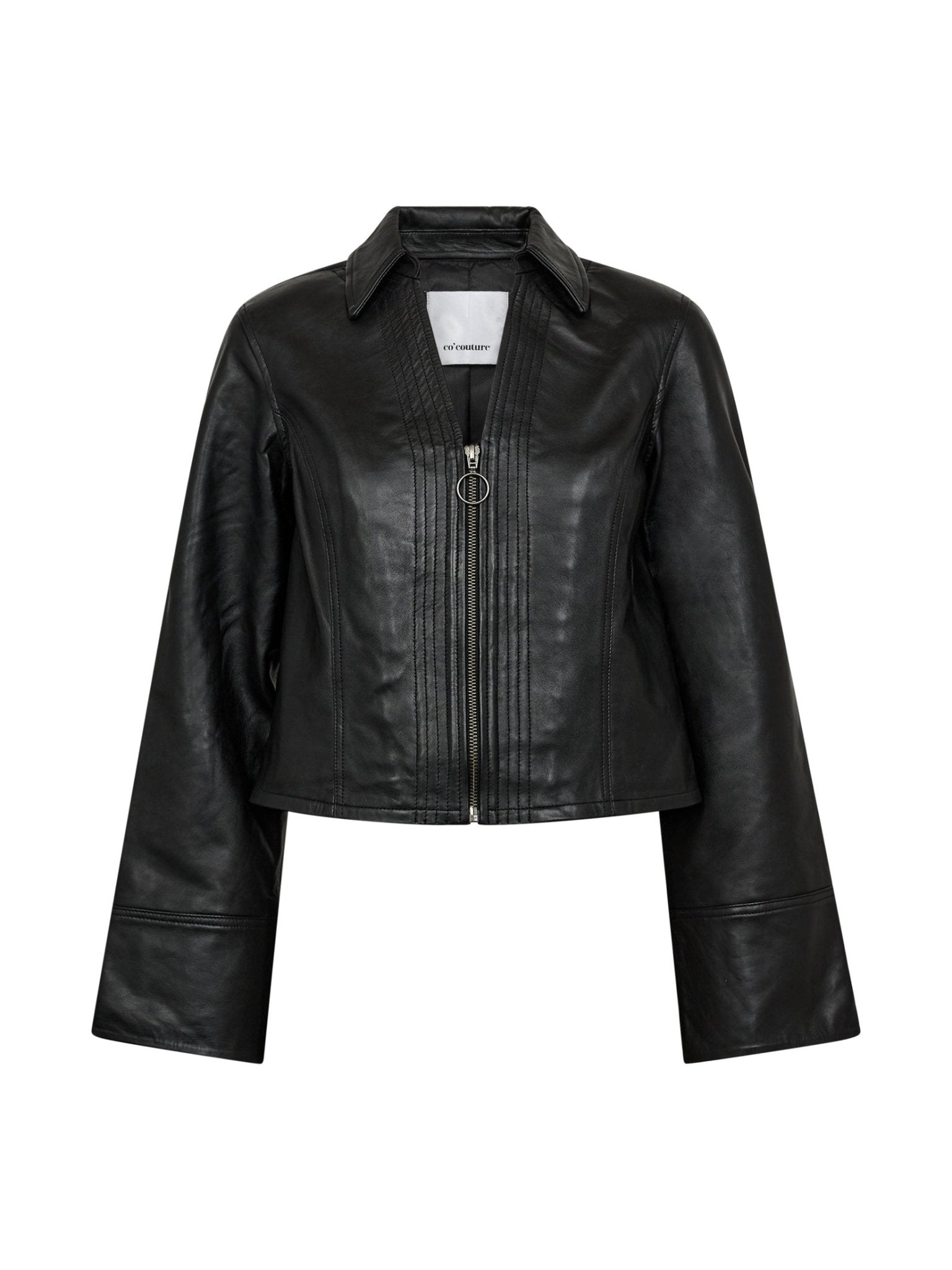 PhoebeCC Leather Zip V - Shirt - Black - Co'couture
