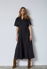 PoppyCC Emb Pleat Dress - Black