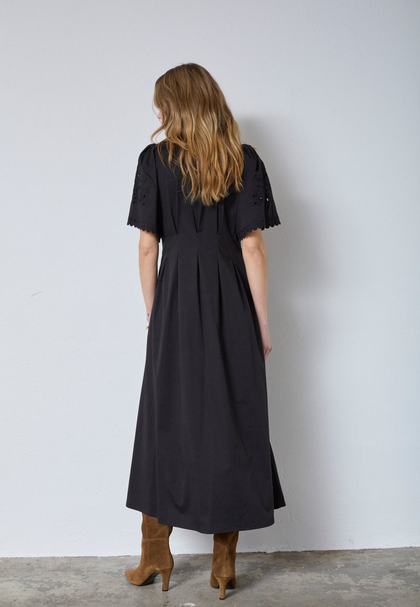 PoppyCC Emb Pleat Dress - Black - Co'couture