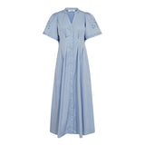PoppyCC Emb Pleat Dress - Pale Blue - Co'couture