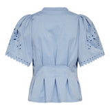 PoppyCC Emb SS V - Shirt - Pale Blue - Co'couture