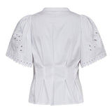 PoppyCC Emb SS V - Shirt - White - Co'couture