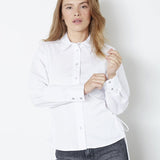 PoppyCC Eyelet Tie Shirt - White - Co'couture