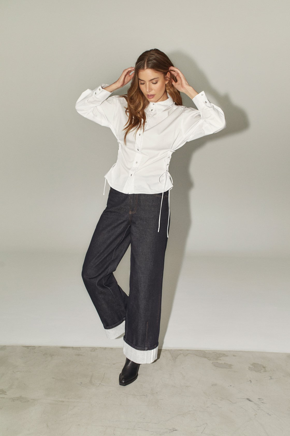 PoppyCC Eyelet Tie Shirt - White - Co'couture