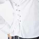 PoppyCC Eyelet Tie Shirt - White - Co'couture