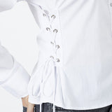 PoppyCC Eyelet Tie Shirt - White - Co'couture