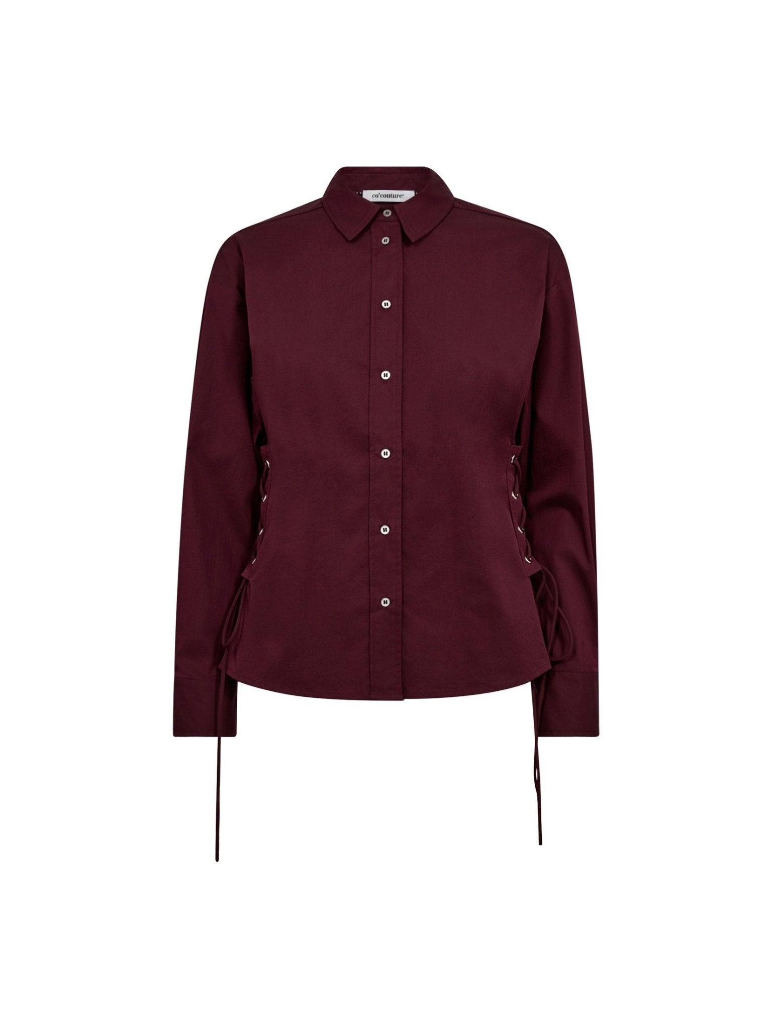PoppyCC Eyelet Tie Shirt - Winered - Co'couture
