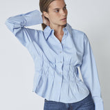 PoppyCC Pleat Waist Shirt - Pale Blue - Co'couture
