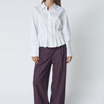 PoppyCC Pleat Waist Shirt - White - Co'couture