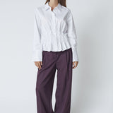 PoppyCC Pleat Waist Shirt - White - Co'couture