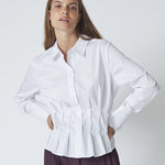 PoppyCC Pleat Waist Shirt - White - Co'couture