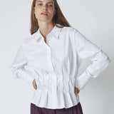 PoppyCC Pleat Waist Shirt - White - Co'couture