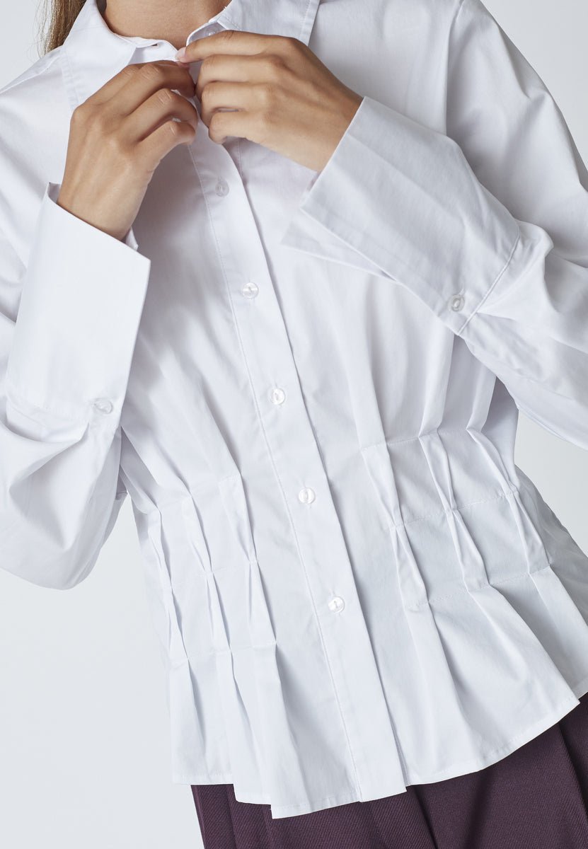 PoppyCC Pleat Waist Shirt - White - Co'couture