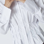 PoppyCC Pleat Waist Shirt - White - Co'couture