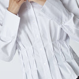 PoppyCC Pleat Waist Shirt - White - Co'couture