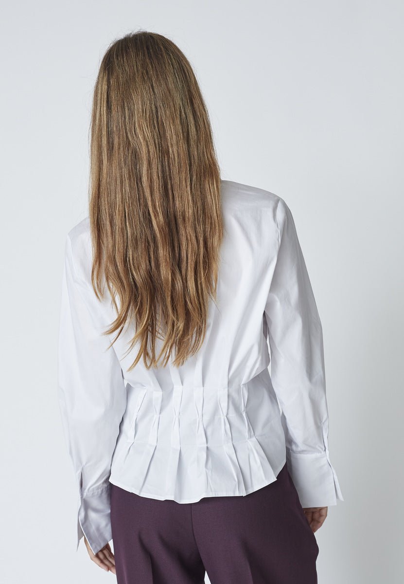 PoppyCC Pleat Waist Shirt - White - Co'couture