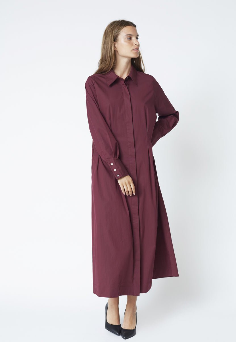 PoppyCC Shirt Long Dress - Winered - Co'couture