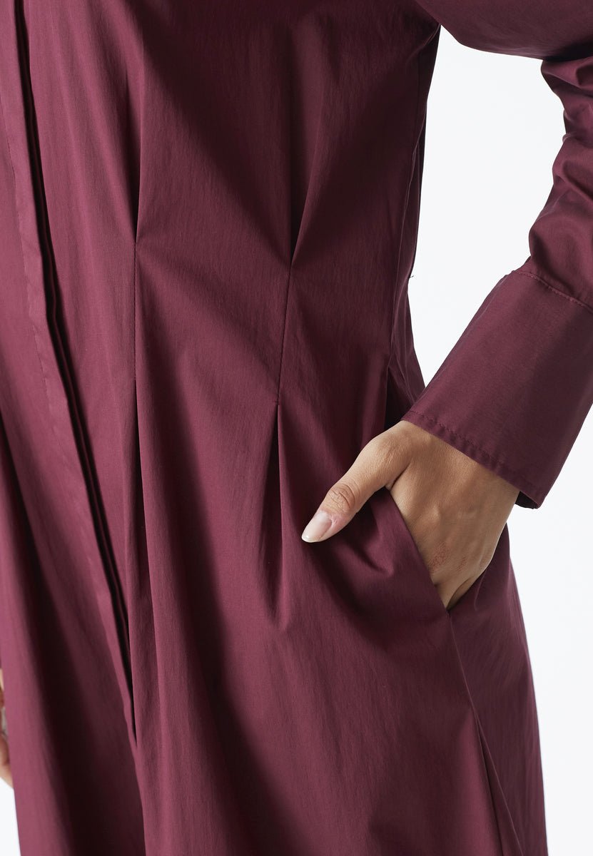 PoppyCC Shirt Long Dress - Winered - Co'couture