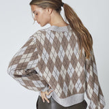 RowCC Check Cardigan - Walnut - Co'couture