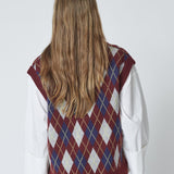 RowCC Check Vest - Winered - Co'couture