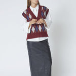 RowCC Check Vest - Winered - Co'couture