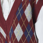 RowCC Check Vest - Winered - Co'couture
