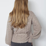 RowCC Pointelle Tie Cardigan - Champagne - Co'couture