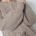RowCC Pointelle Tie Cardigan - Champagne - Co'couture