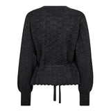 RowCC Pointelle Tie Cardigan - Dark Grey - Co'couture