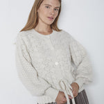 RowCC Pointelle Tie Cardigan - Ivory - Co'couture