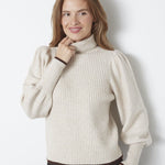 RowCC Puff Rib Roll Neck - Creme - Co'couture