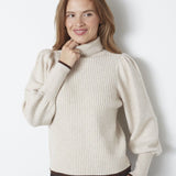 RowCC Puff Rib Roll Neck - Creme - Co'couture