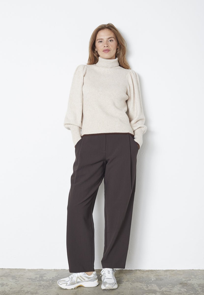 RowCC Puff Rib Roll Neck - Creme - Co'couture