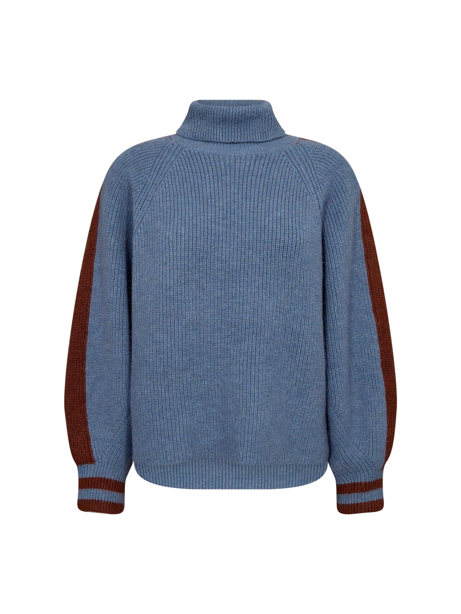 RowCC Roll Neck Rib Knit - Blue - Co'couture