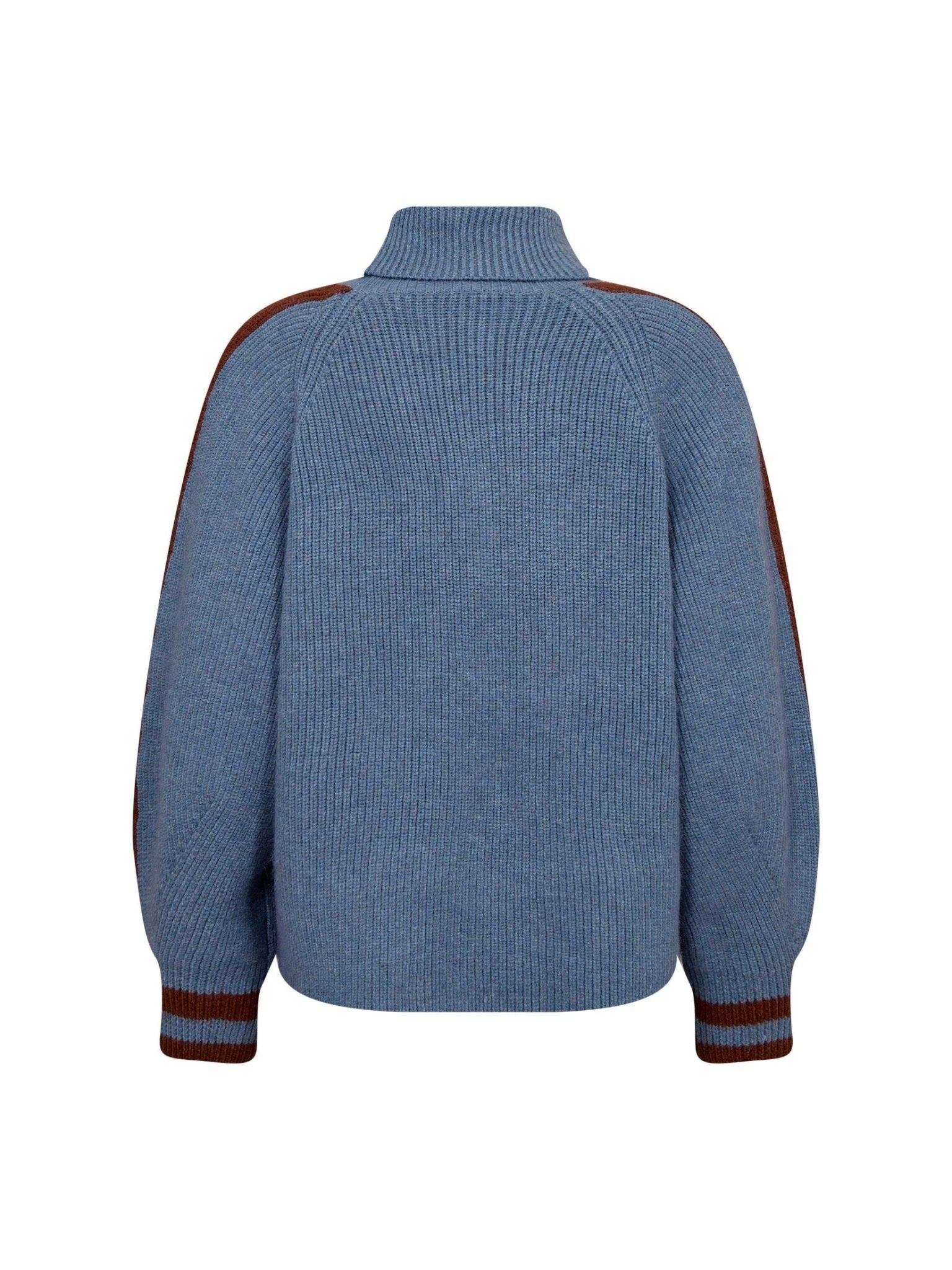 RowCC Roll Neck Rib Knit - Blue - Co'couture