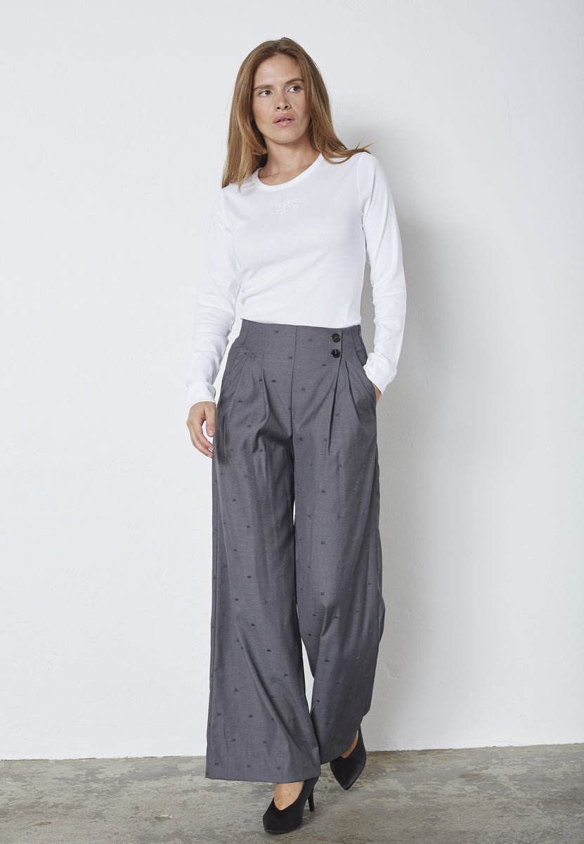SagaCC Pleat LL Pant - Mid Grey - Co'couture
