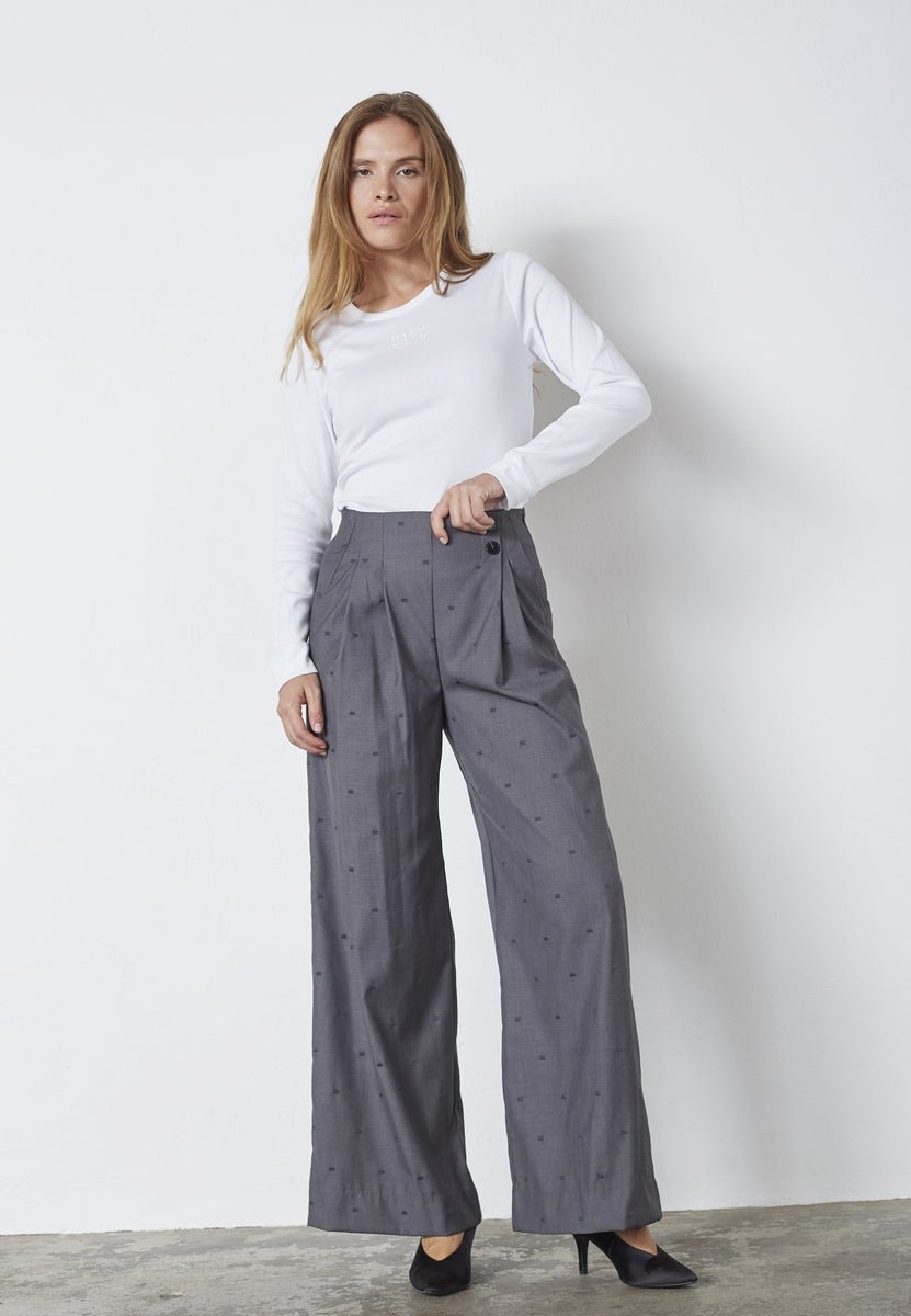 SagaCC Pleat LL Pant - Mid Grey - Co'couture