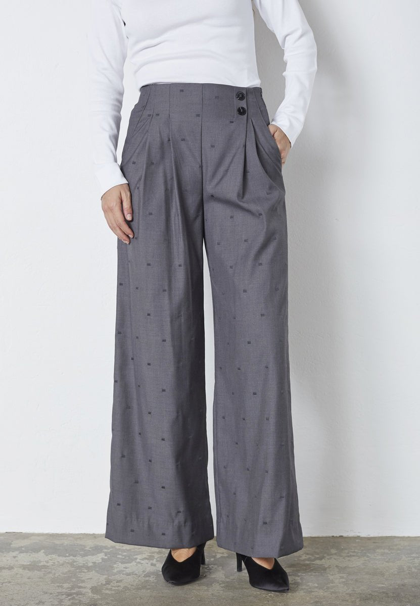 SagaCC Pleat LL Pant - Mid Grey - Co'couture