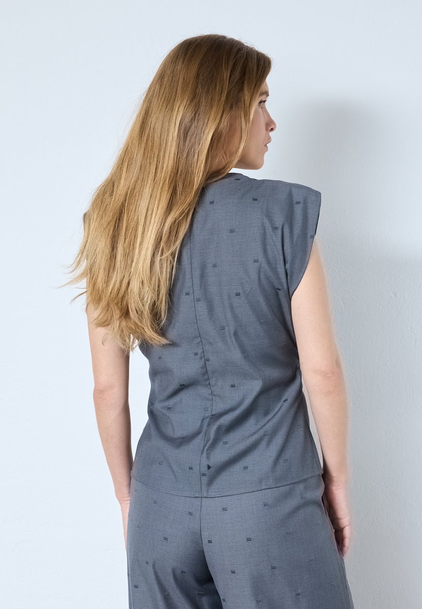 SagaCC Pleat Top - Mid Grey - Co'couture